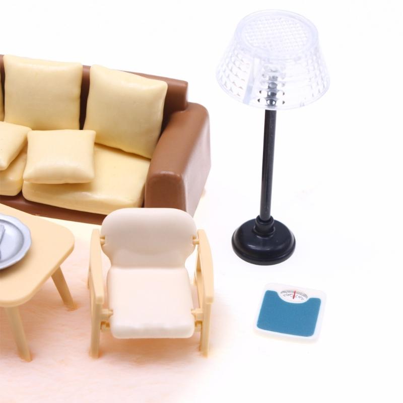 1/12 Scale Miniature Plastic Sofa For DollhouseS Living Room Photography Props And Model Displays