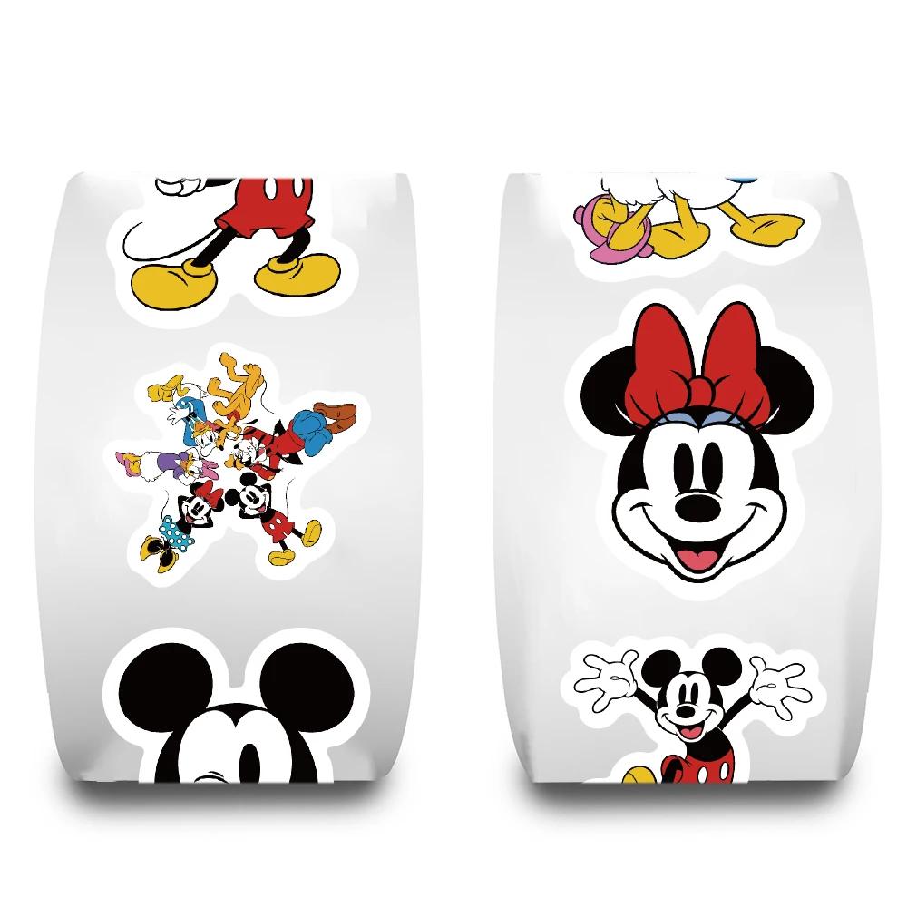 500pcs/roll Disney Movie Mickey Mouse and Donald Duck Stickers Cartoon Skateboard Laptop Notebook Luggage Waterproof Decal