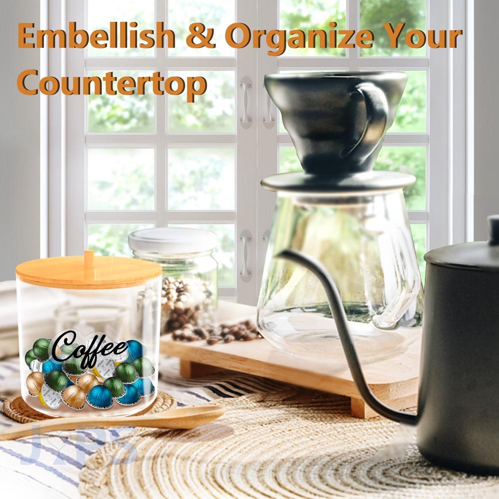 Transparent Coffee Capsule Box with Lid Dustproof Acrylic Storage Box Coffee Pod Holder Kitchen Organizer Capsules Accessories
