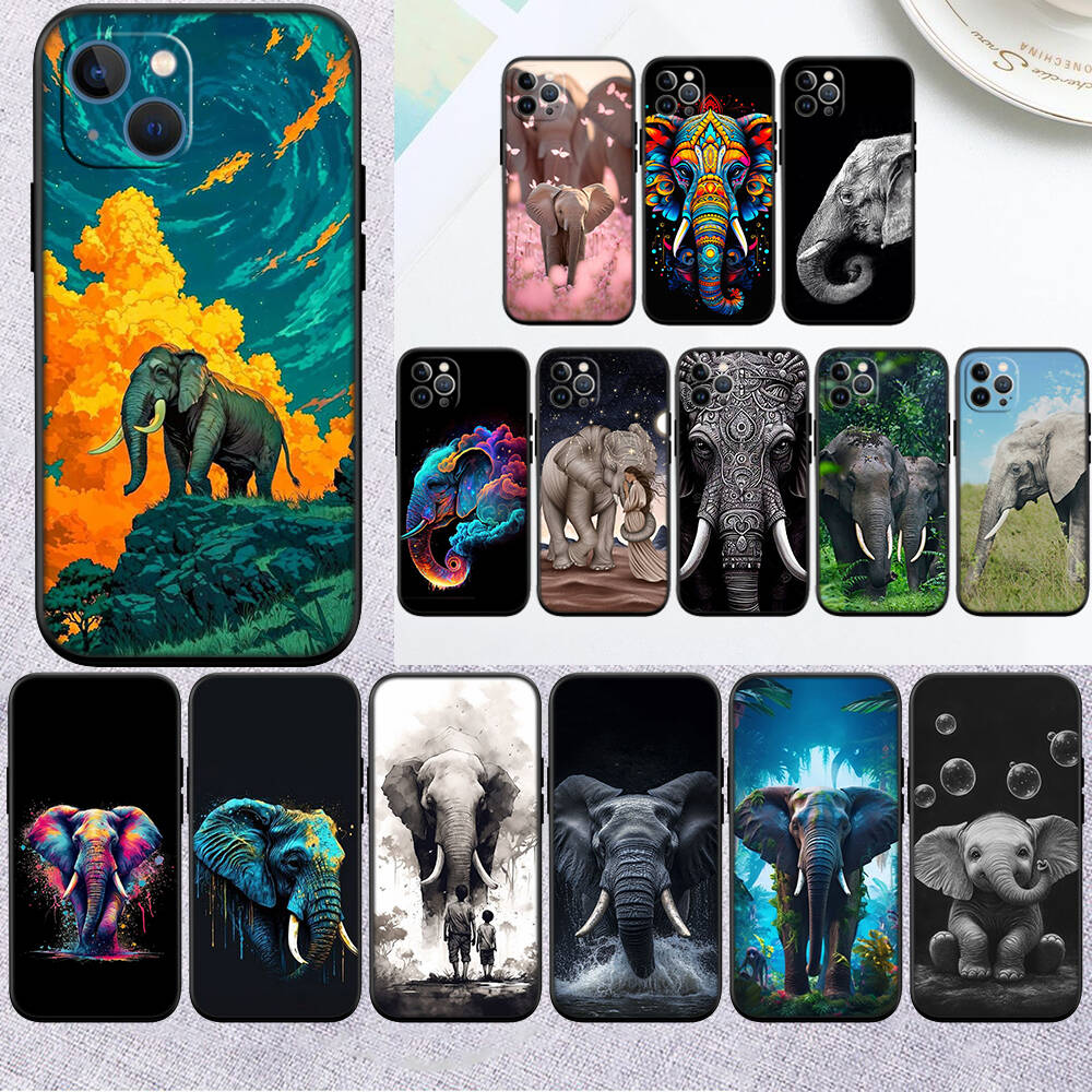 MH8 Animal Elephant Phone Shell Case for iPhone 7 8 11 12 13 14 15 16 17 16E XS Pro Max XR X SE Air