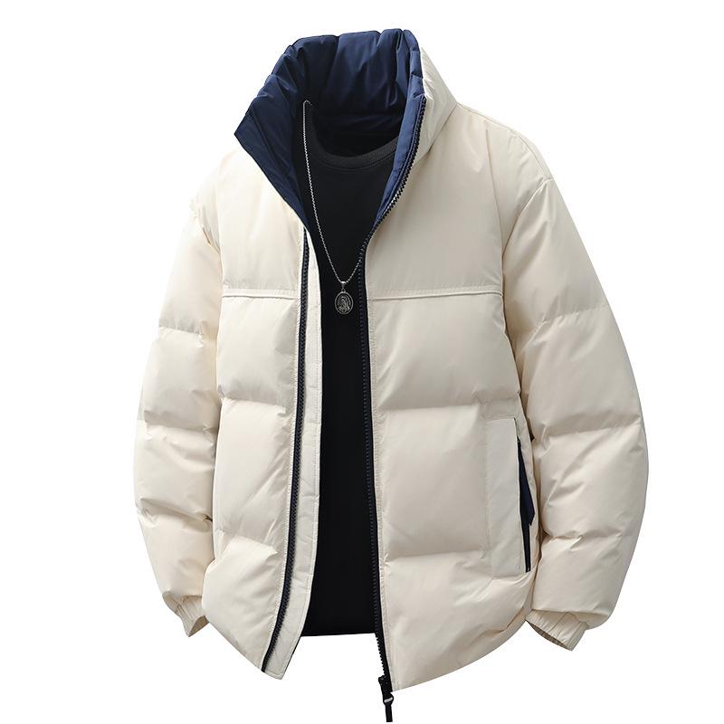 Trendy Warm Stand Collar Solid Color Down Jacket