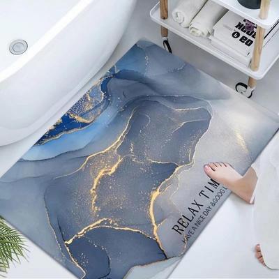 Diatom Printing Bathroom Thickening Mat Bath Non-slip Carpets In Wash Basin Bathtub Side Floor Rug Shower Room Doormat Memory Foam 3D Pad