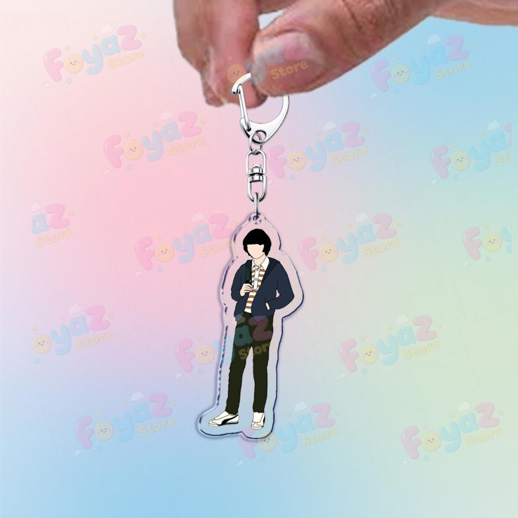 Tv Show Will Byers Keychain for Accessorie Bag Eleven Joyce Byers Art Hellfire Charm Keyrings Jewelry Friends Club Gifts