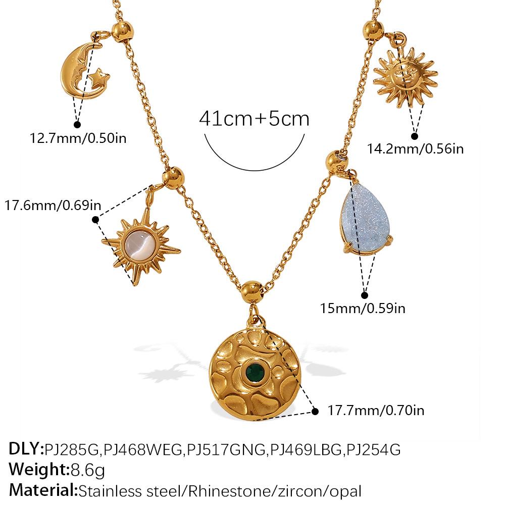 Niche seaside vacation style DIY mushroom pendant necklace stainless steel plated temperament necklace jewelry women
