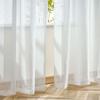 Topfinel Lace 100cm Wide X 176cm Set of UV Nordic Solid Washable Curtains, Long, 2, White, Protection, Semi-Private, Thermal, Energy-Saving, Style,