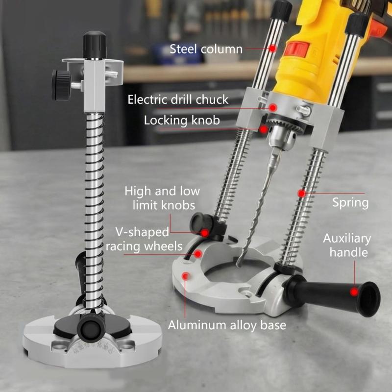Portable Drill Stand Stable Support for Accurate Vertical and 45 Degree Angles Drilling in Various Projects