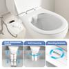 White Adjustable Water Pressure Ass Sprayer Bidet Sprayer Attachment Ultra-Slim Toilet Seat Attachment Dual Nozzle Bide