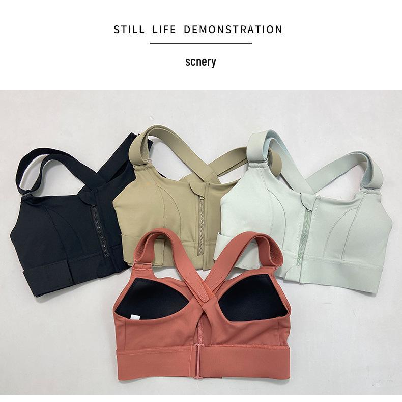 Grote Maten Prachtige Rug Schokbestendige Sportbeha met YKK Rits - Verstelbaar voor Hardlopen en Fitness, Ondersteunt tot 90 kg.