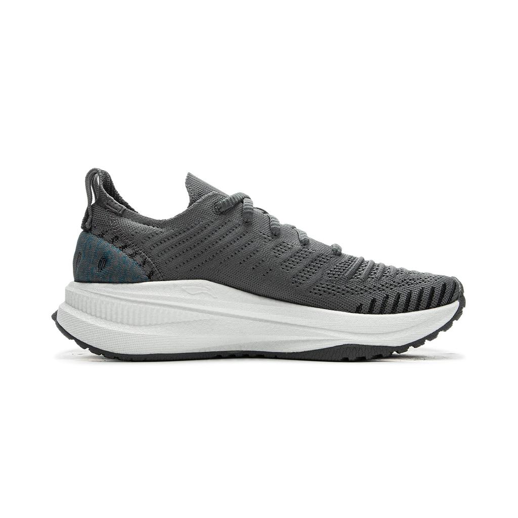 Li Ning Leisurely Fabric Cushioning Slip Resistant Abrasion Resistant Breathable Low Top Running Shoes Men's Black Gray ARSU065-4