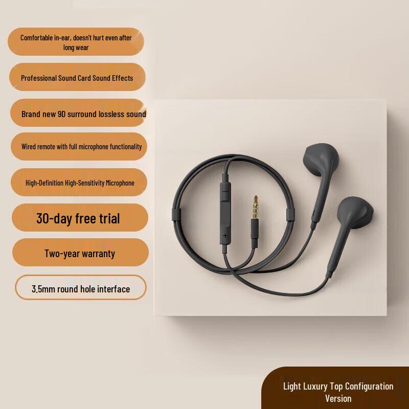 Fourth Gen High-Quality Wired Earphones with Type-C/3.5mm for KTV, Calls, Sleep, and Gaming