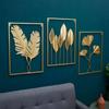 Leaf Shape Wall Hanging Decor Nordic Metal Pendants Creative Wall Decoration Living Room