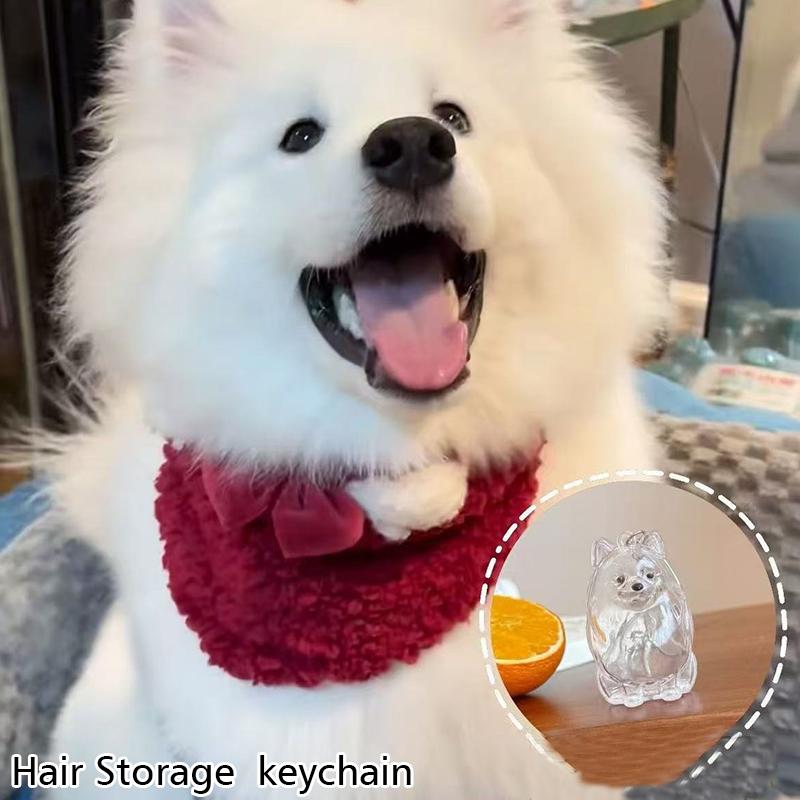 1PC Transparent Design DIY Widgets Pet Display Keychains Gifts For Dog Lovers Pet Hair Storage Cute Bag Pendants Funny 8 Styles