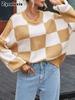 Nieuwe Herfst Dames Gebreide Kleding Gestreept Element Ronde Hals Losse Trui