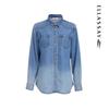 ELLASSAY Women's Lyocell Denim Rhinestone Shirt