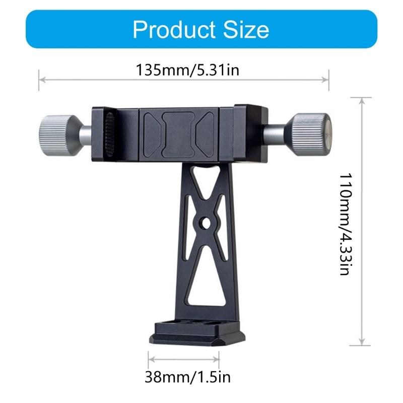 Cellphone Tripod Mount, Smartphone Tripod Mount Adapter Aluminum with Cold Shoe, 360 Cellphone Stand Holder Clamp