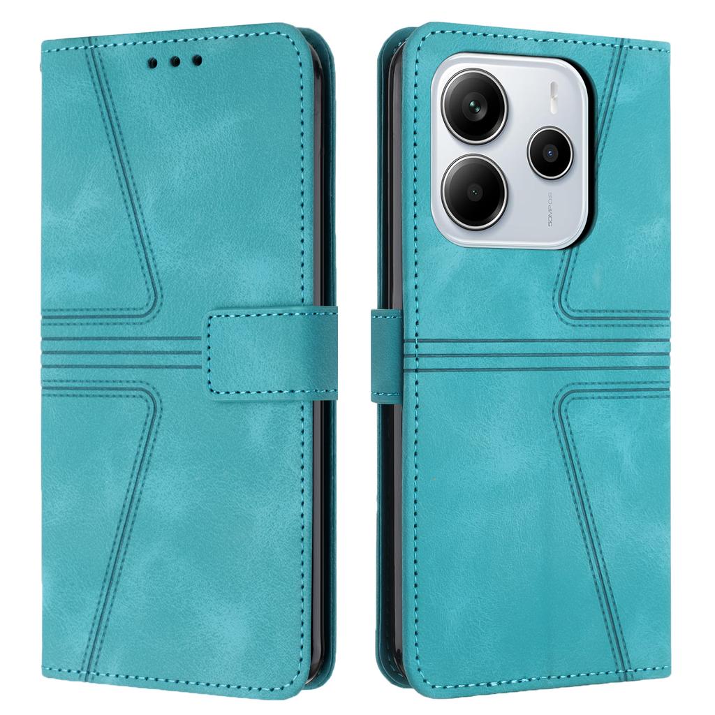For Xiaomi Redmi Note 14 4G (163.25mm) Case Triangle Imprinted Anti-Scratch Phone Wallet Cover