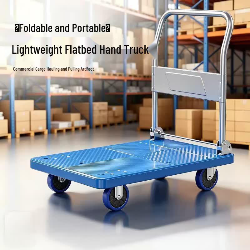 Qitengbu Foldable Flatbed Hand Truck with Rubber Wheels