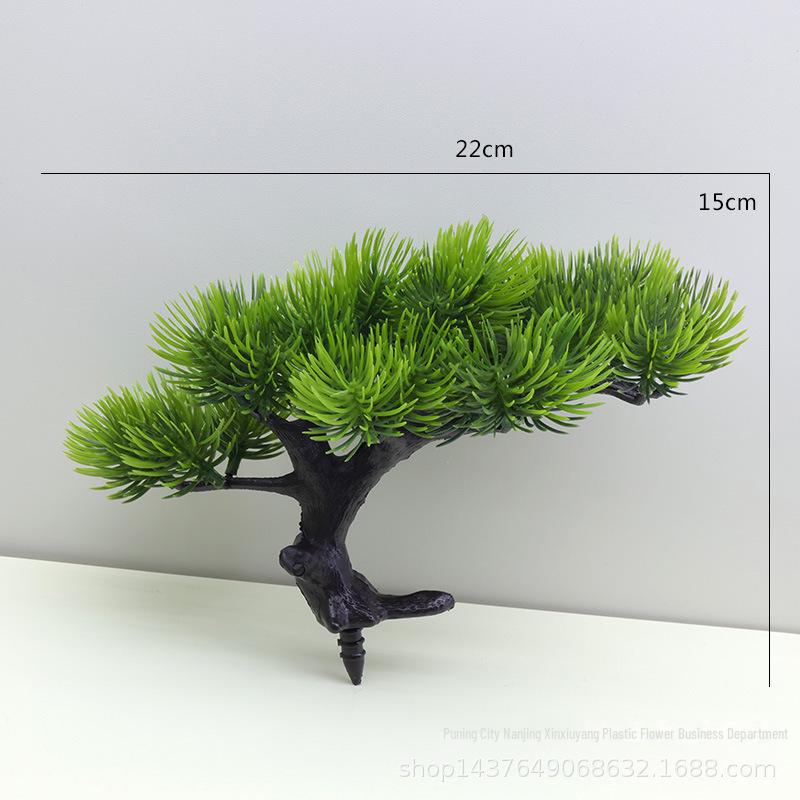 Künstlicher Thuja-Kieferbaum mit Topf – Wohnzimmerdekor und Steingarten-Landschaftsdekoration