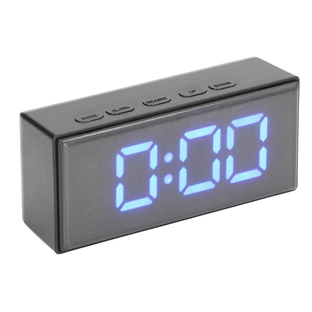 Digital Clock Energy Saving Backlight LED Mirror Digital Display Electronic Alarm Clock for Dormitory Home Bedroom Blue