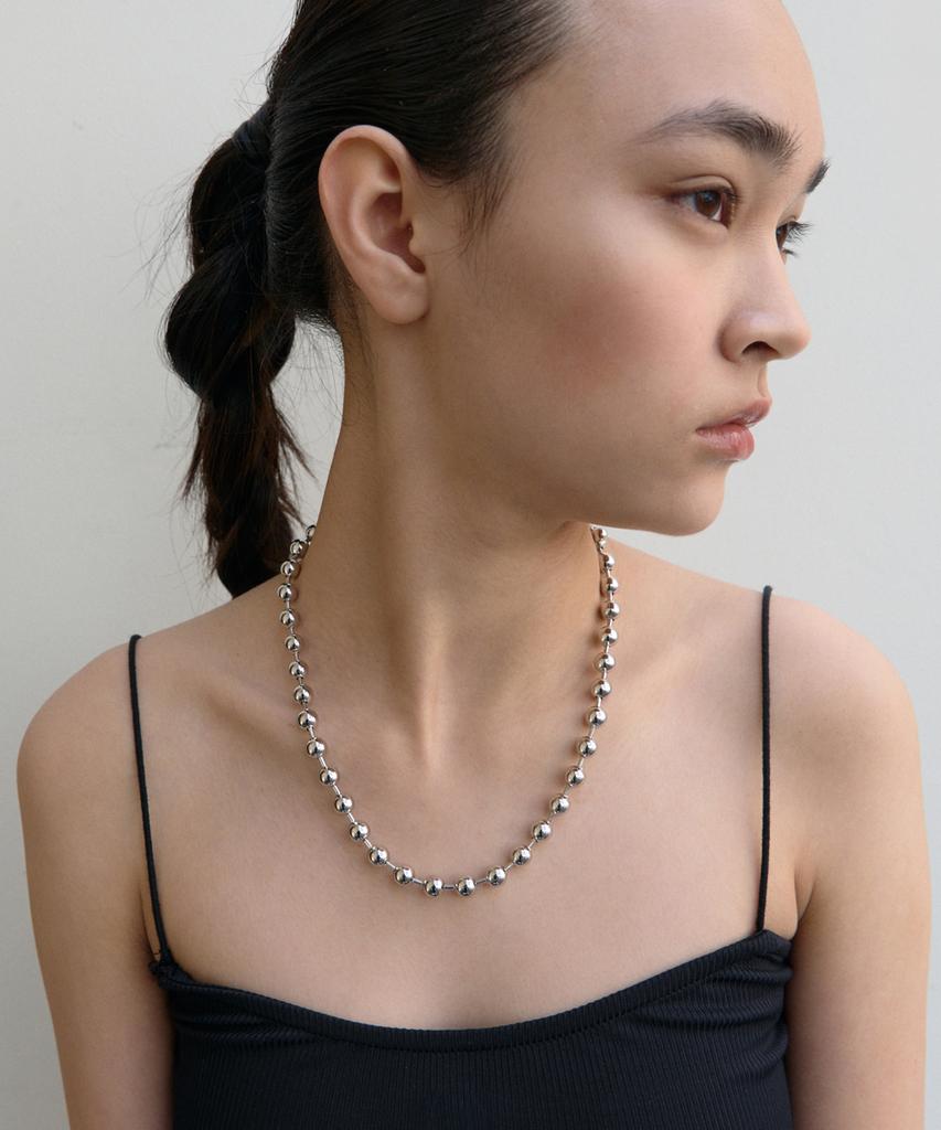 Debbyoung Ball Beads Chain Necklace [Silver]