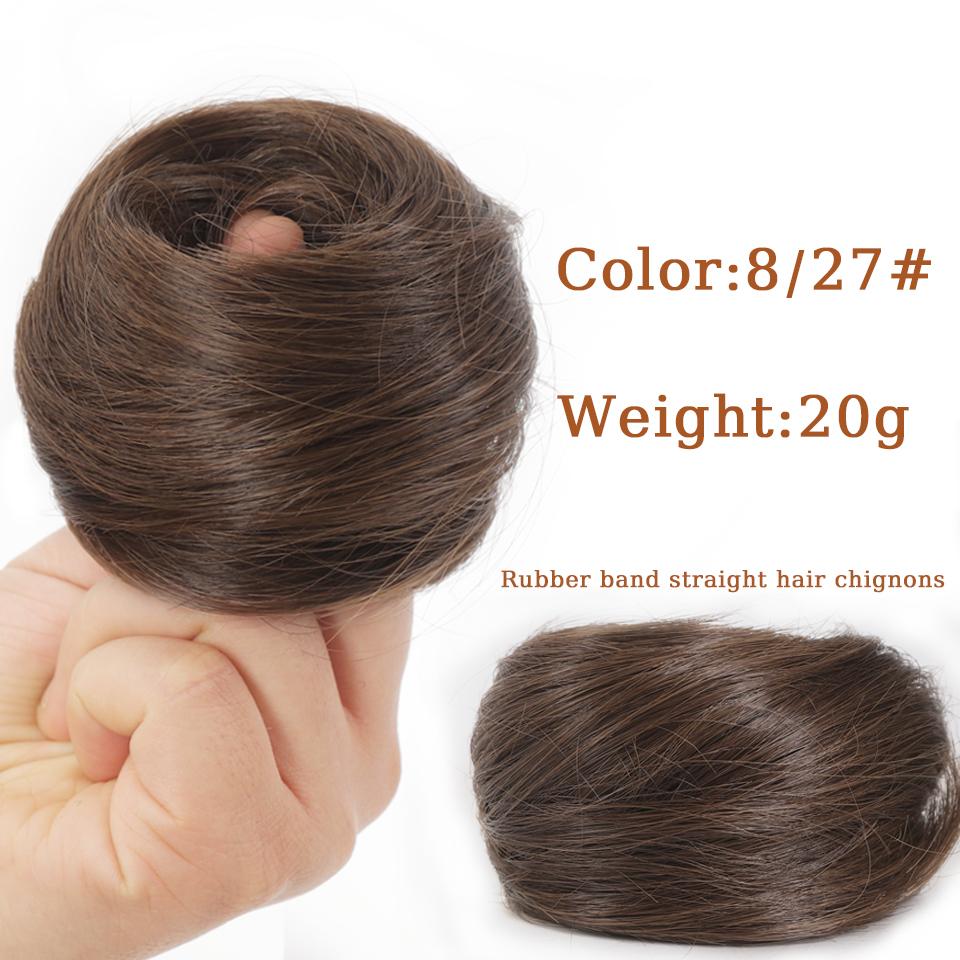 1PC Synthetic Hair Bun Curly Straight Hair Messy Bun Scrunchies Updo Hair Bands Elastic Band Hairpieces For Women Straight Fring