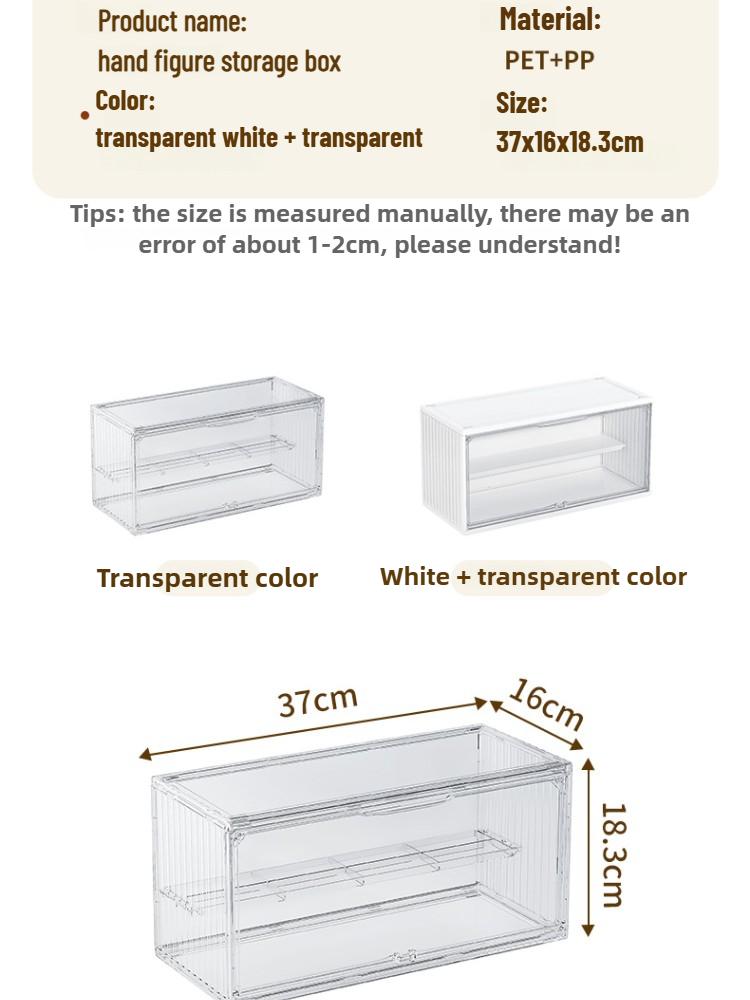 Stackable Dust-Proof Action Figure Display Box Transparent Organizer with Dividers for Collectibles Blind Boxes and Figurines