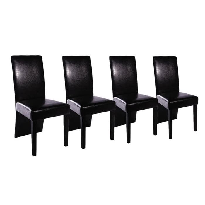VidaXL 4x Dining Chair Black Home Kitchen Living Room Dining Chair 60597