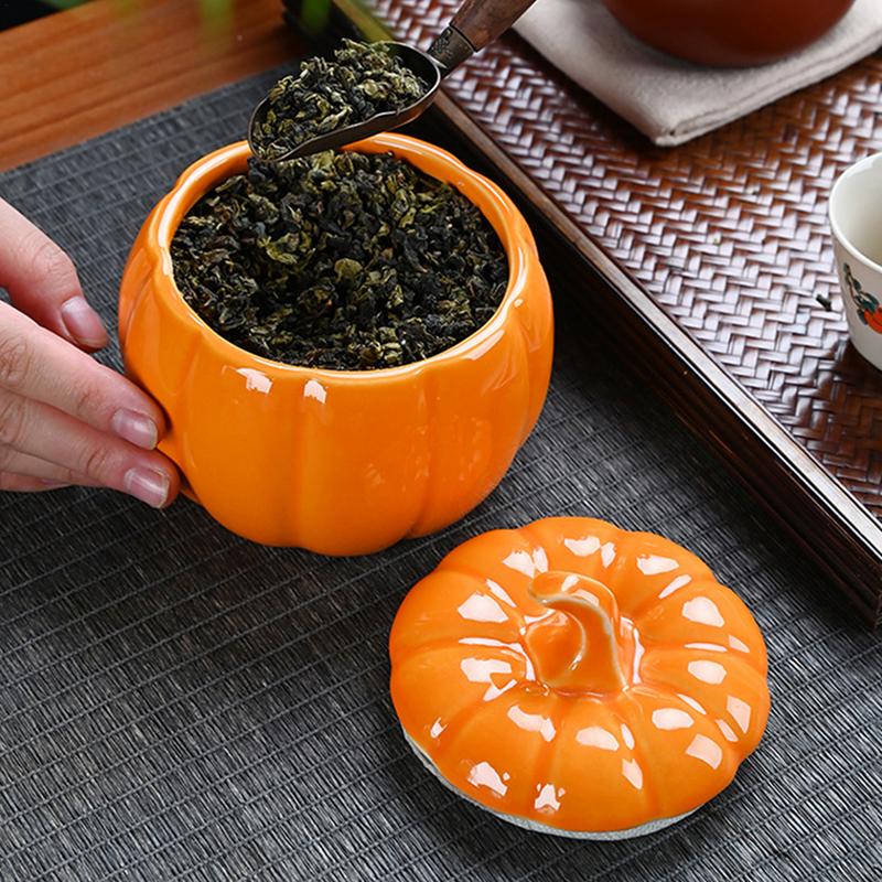 Ceramic Bowl Pumpkin Shape Cartoon Pumpkin Jar Soup Can with Lid Condiment Box Seasoning Pot Soup Bowl Kitchen Container