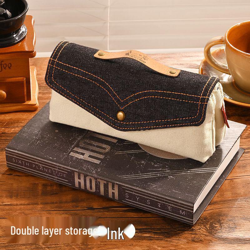 

Chic Denim Pencil Case: 2025 Design for Middle School Girls - Large Capacity, Unique Stationery Box