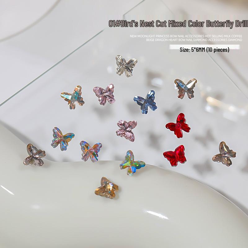 

Super Flash 3D Butterfly Nail Art Rhinestones - High Quality Mixed Pack with Pointed Bottom