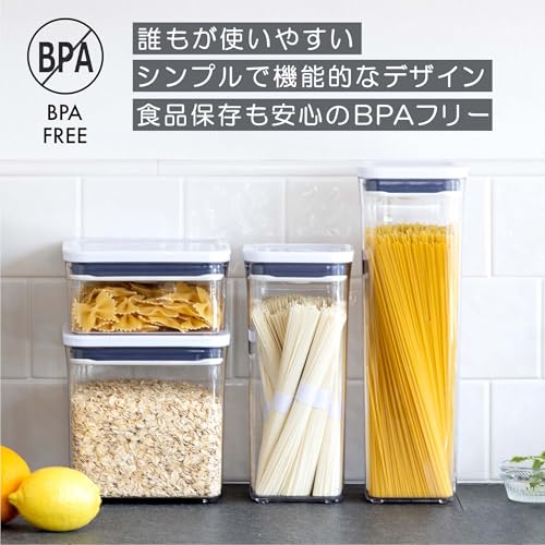 OXO Mini Square Plastic Airtight Pop Containers, 4-Piece Set for Kitchen Storage (Food, Condiments, Dry Goods, Moisture Protection)