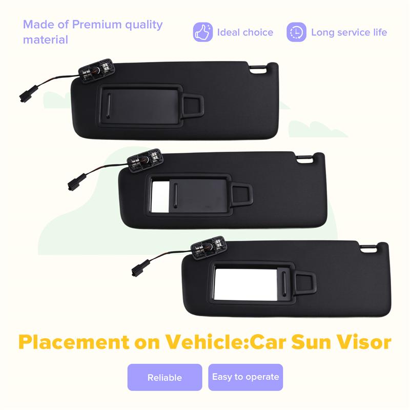 ABLZ-Front Sun Visor Panel With Makeup Mirror For VW Golf 7 MK7 Gti Superb3 Car Sunshield Accessories 5G08575515G0857552