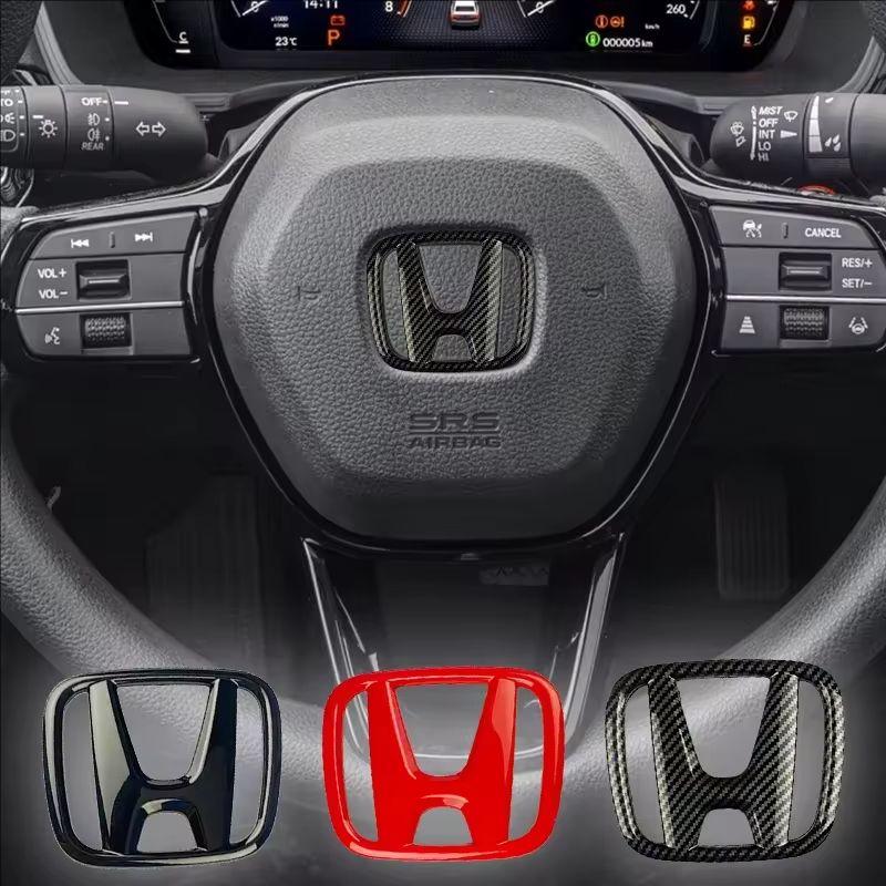 CPX1 1Pcs Car Steering Wheel Decoration Sticker Badge Auto Styling For Honda Civci CRV Accord Mugen Prelude FIT City CRZ CRX Jazz
