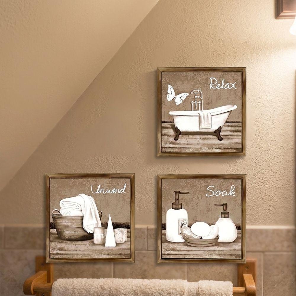 3Pcs Farmhouse Bathroom Wooden Plaques Vintage Restroom Hanging Ornament Hotel Guest