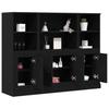 Highboard Black Oak Effect 132 x 35.5 x 103.5 cm