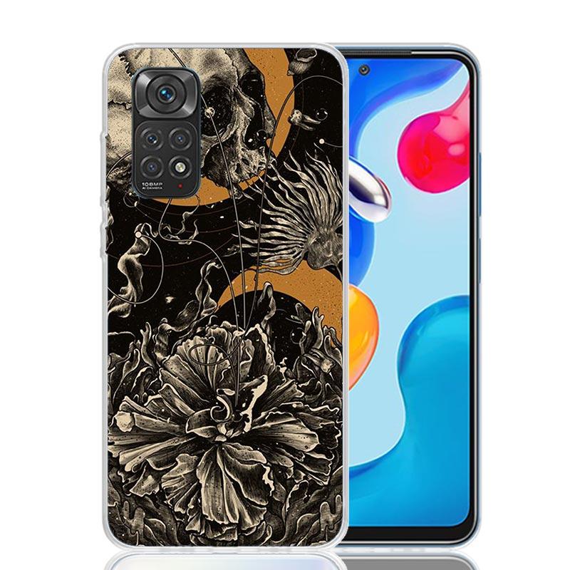 Dark Demon Black Skeleton Case Phone Cover for Xiaomi Redmi Note 14 13 12S 12 11S 11 11T 11E 10S 10 Pro Plus 5G Trend Fundas Not