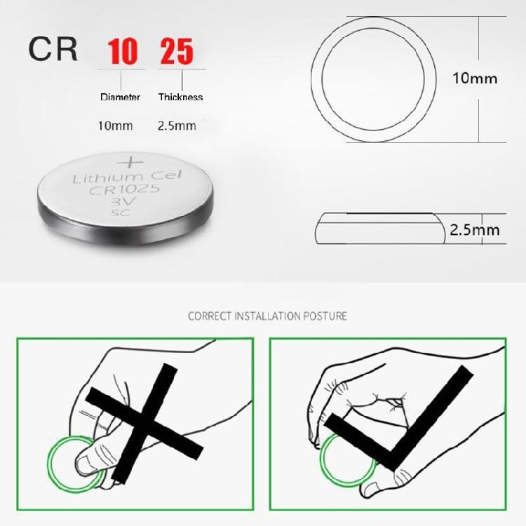 5pcs CR1025 Button Cell Battery Reliable Power Solution for Electronic Devices