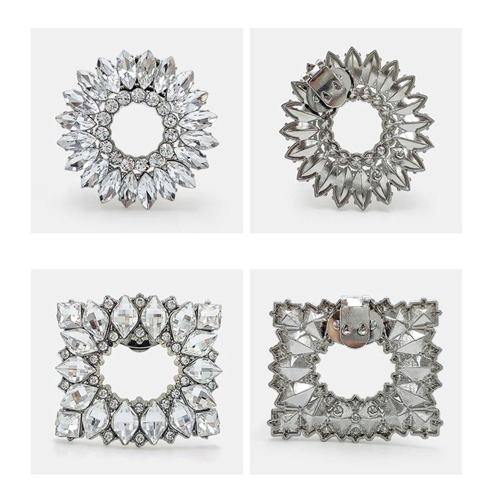 Accessories Wedding Bride Shoe Decorations Clip Glass Crystal Rhinestone Shiny Clips High Heel Removable Buckle Decorative Women