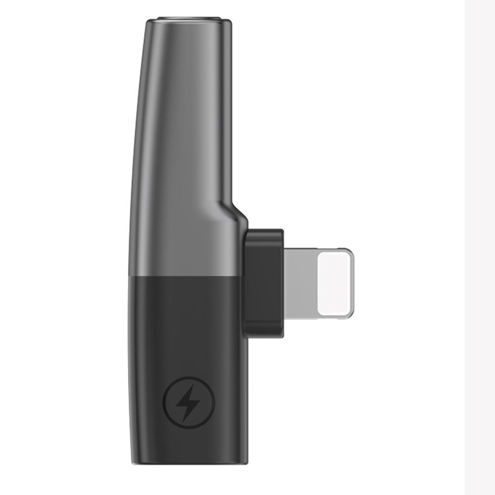 

DAC Chip 8-Pin to 3.5mm Audio+Type-C Charging Port Adapter for iPhone Silver