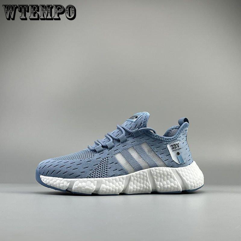 WTEMPO Summer Couple Sneakers Men's Breathable Lightweight Running Shoes Women's Mesh Hollow Casual Shoes Unisex Outdoor Soft Sole Sport Shoes