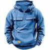 Spring and Autumn Men's Hoodie Zipper Multi Pocket Hoodie Sports and Leisure with Velvet