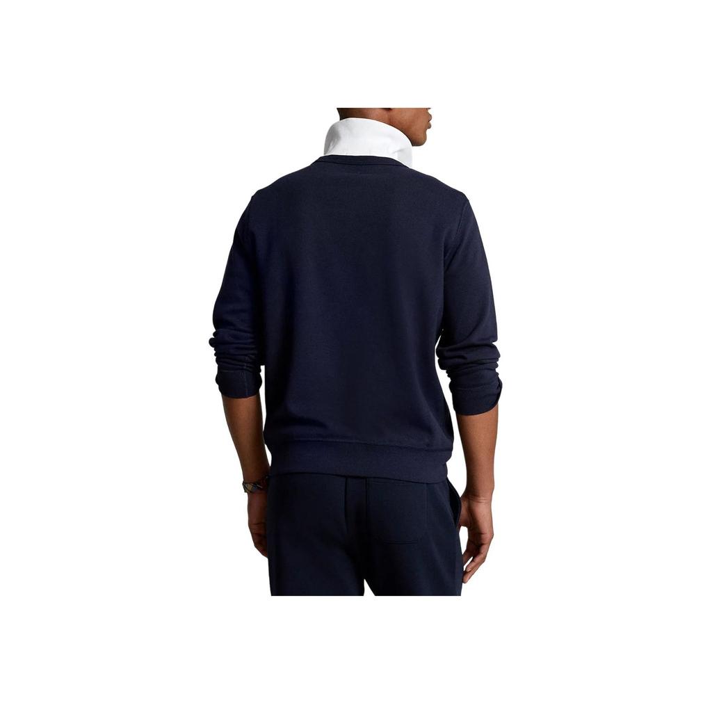 Polo Ralph Lauren Small Pony Logo Embroidered Round Neck Fleece Sweatshirt Men sweatshirt Navy-Blue MNPOKNI16820467-400