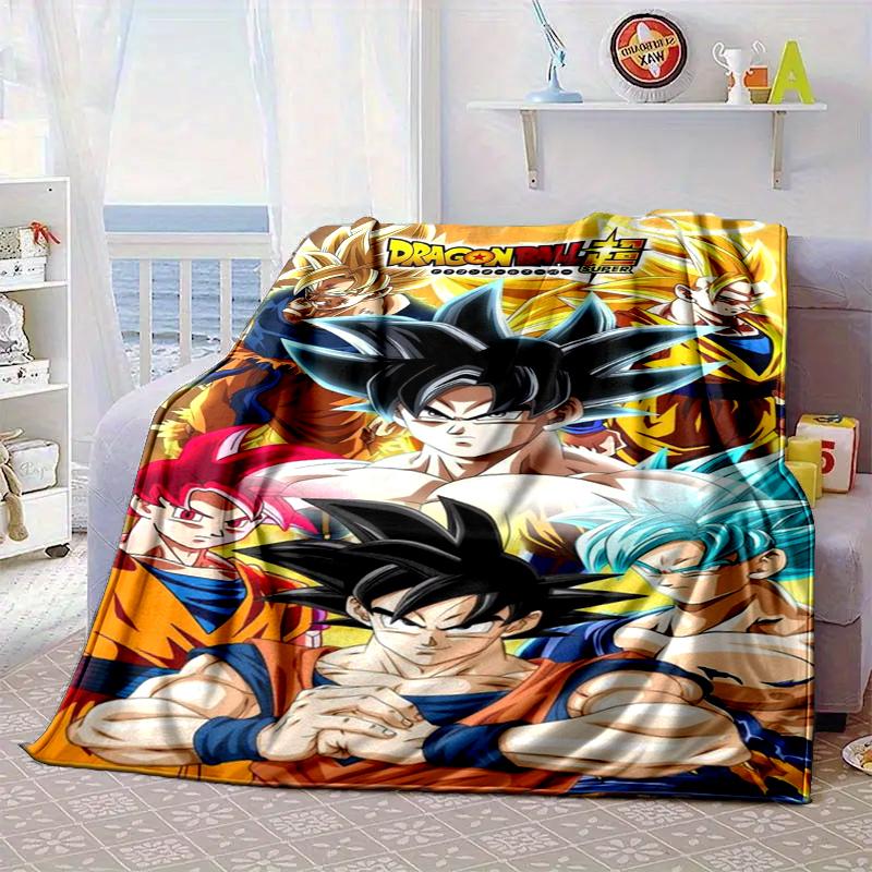 Goku Anime Blanket Flannel Blanket for bed, sofa, Camping, Hiking, Picnic Essentials, gift for family Fan gifts