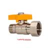 Brass Wall-Mounted Boiler Ball Valve Set: Inner/Outer Thread, Large Flow, 1/2 & 3/4, Five-Piece.