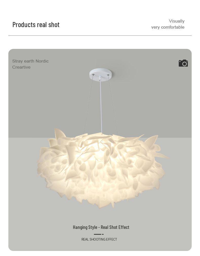 2025 Modern Minimalist Petal Ceiling Light - Full Spectrum, Warm & Romantic for Master Bedroom