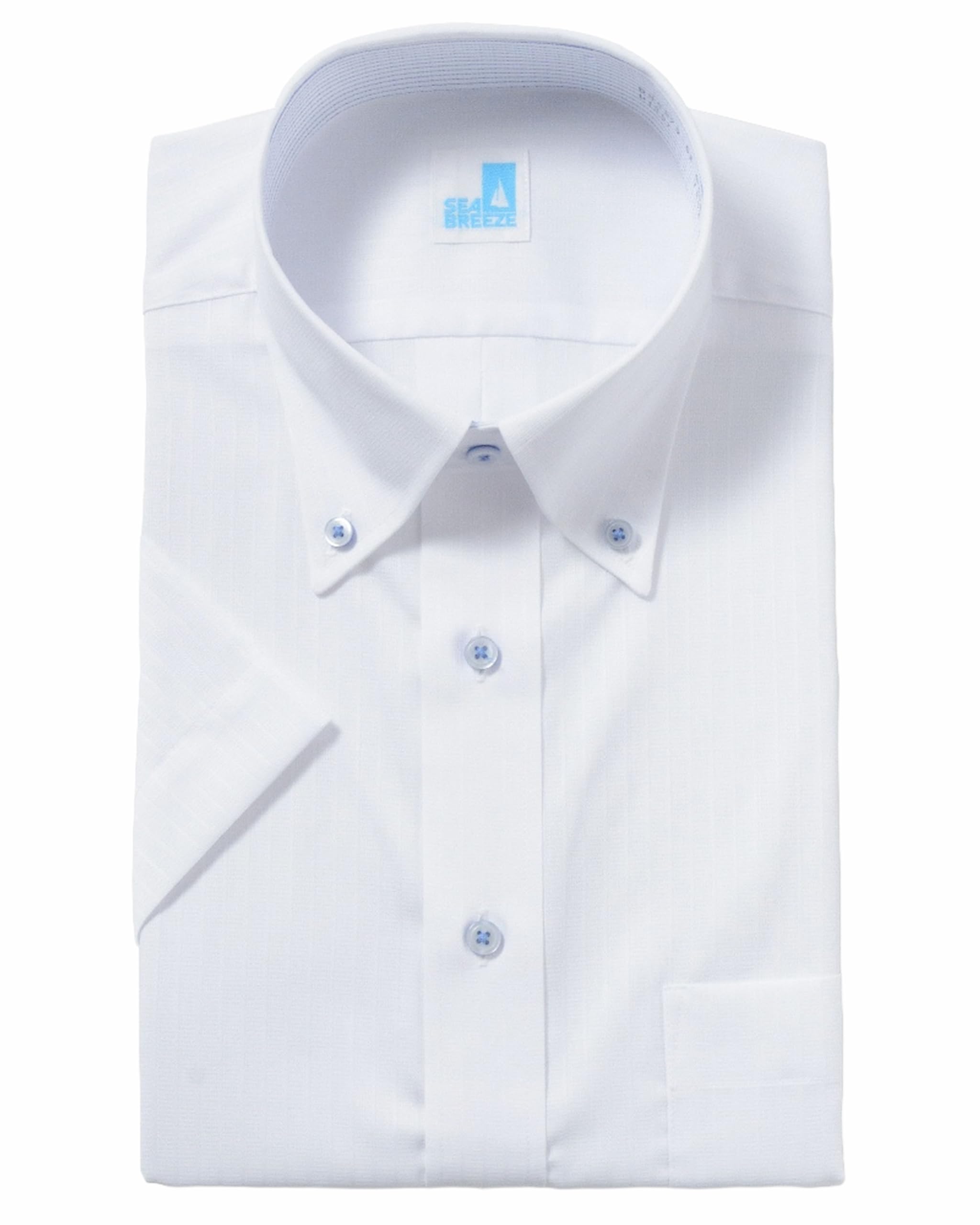 

Flex Japan SEA BREEZE Men s Short Sleeve Button-Down Dress Shirt, 7902, White, Non-Iron, Wrinkle-Resistant, Cool-to-the-Touch, Breathable, Regular Fit