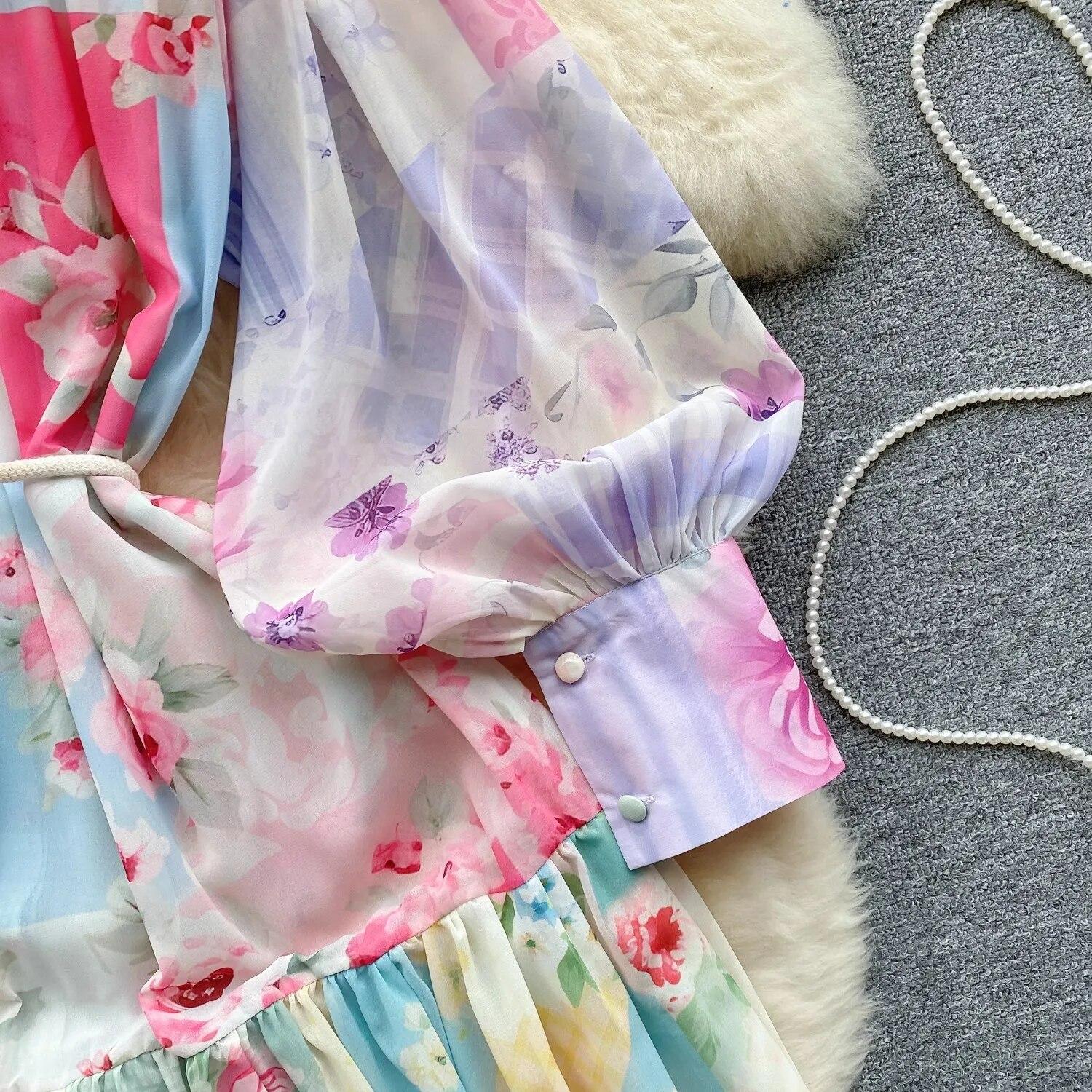 Модное богемное платье с цветочным принтом — фото 10