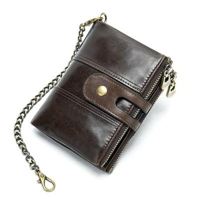 Retro Leder Herren Geldbörse Kurz Diebstahlsicher und Antimagnetisch Rindsleder Geldbörse Denim Kreditkartenetui