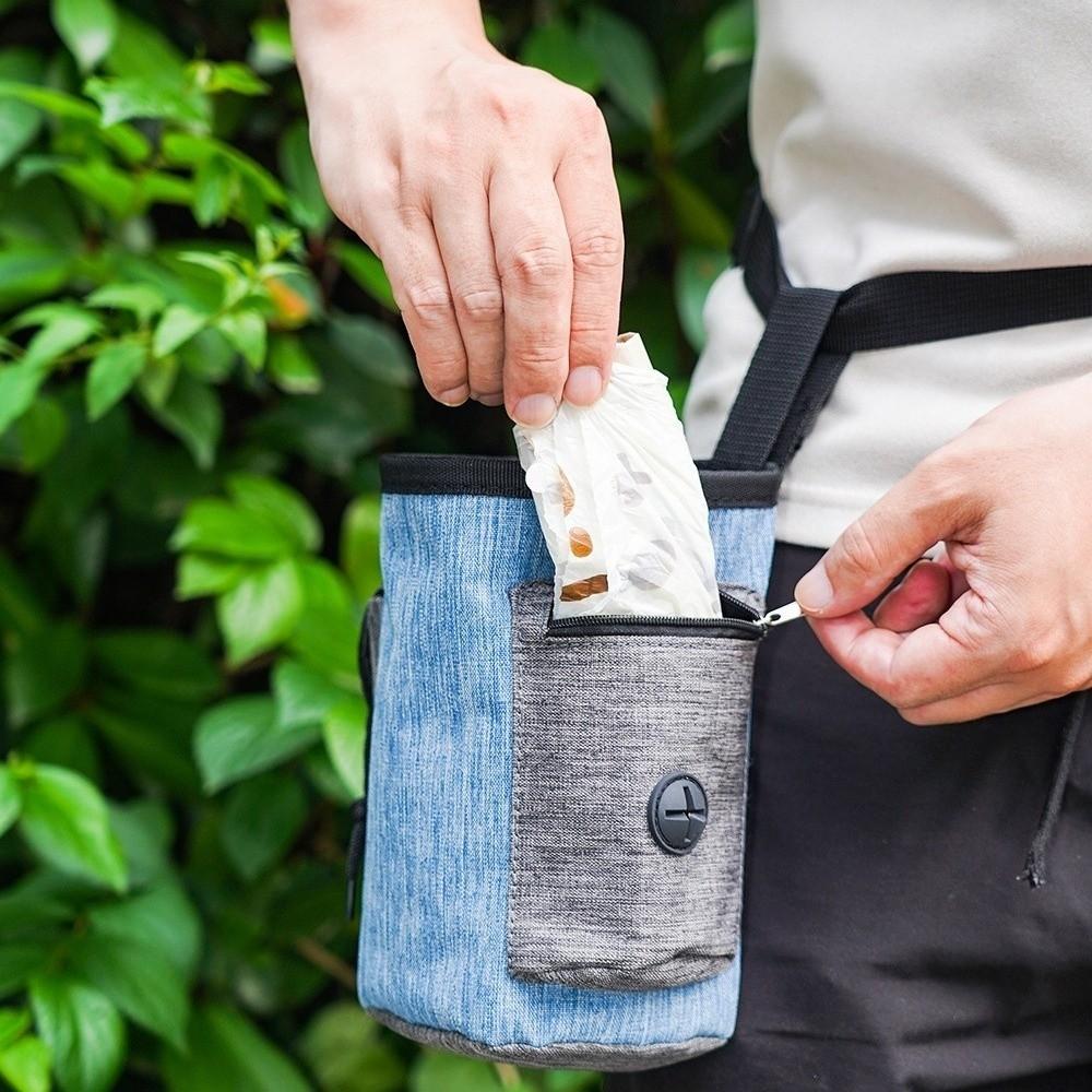 Multi-Pocket Puppy Snack Reward Bag Hands-Free Pet Snack Container Poo Bag Holder  Daily Walks