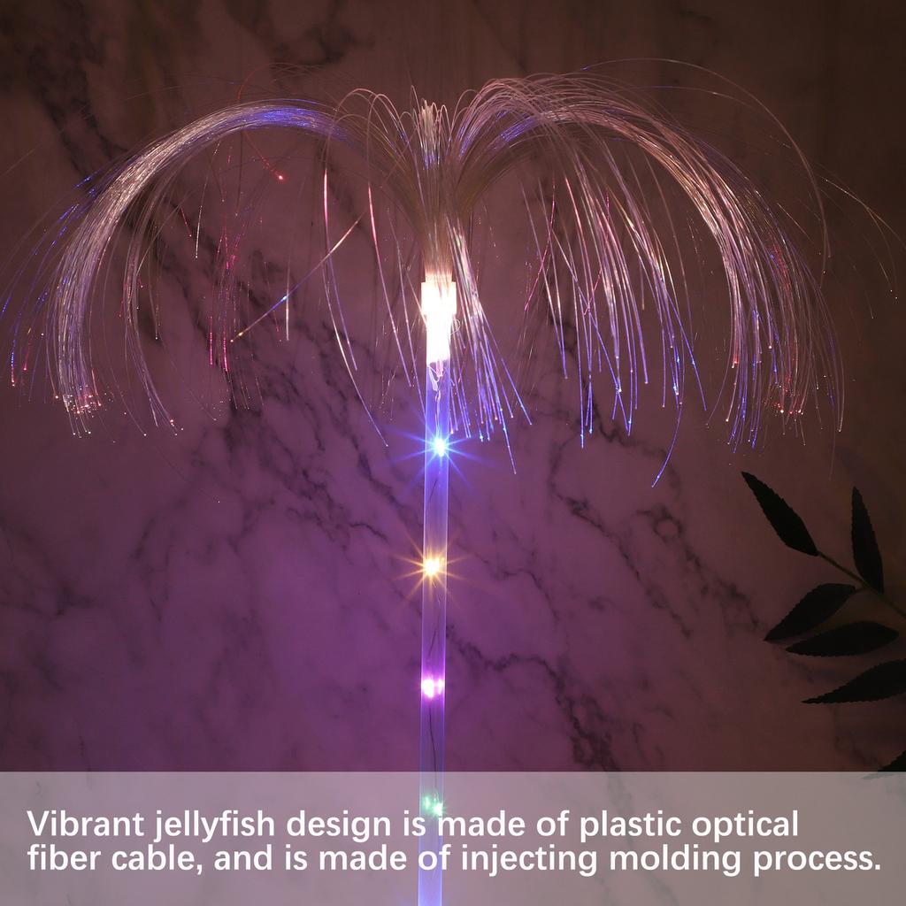 2PCS Solar Outdoor Light Water Proof 7 Color Changing Decorative Jellyfish Solar Flower Light for Pathway Patio Lawn
